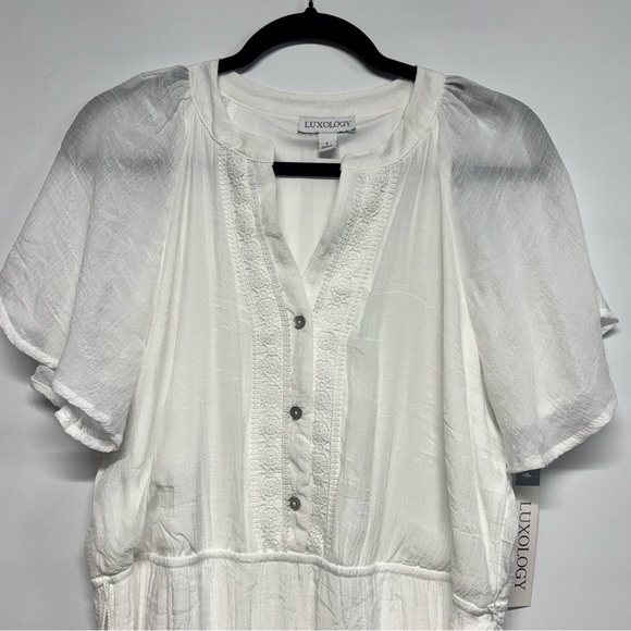 ✨Luxology White Midi Dress Size L - Picture 5 of 11